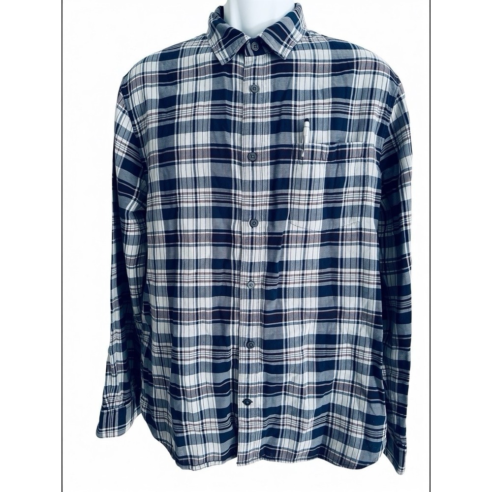 Vince Shirt L Button‎ Cotton Shadow Plaid Lightweight Flannel Fall Luxury Soft